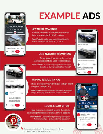 Example of Inventory Ads for Car Dealers on Pinterest