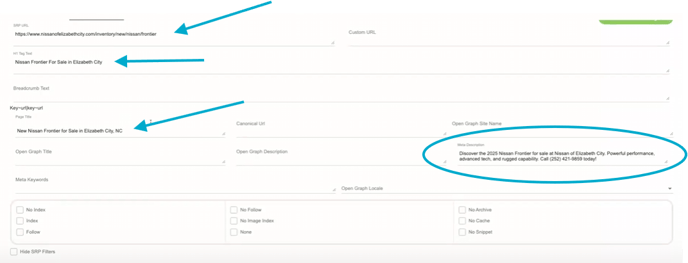 Add SEO settings