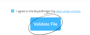 Click Validate File in the Offline Event Uploader Tool in BuyerBridge