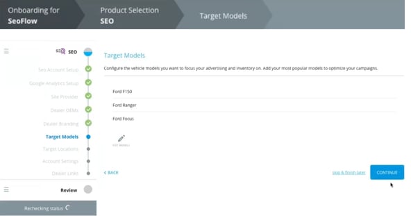 Confirm Configured Top Models