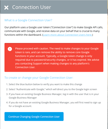 Continue to Connected User Authentication in Google Login