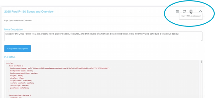 Copy HTML