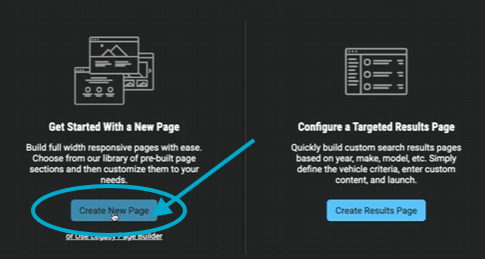 Create a new page in dealer.com