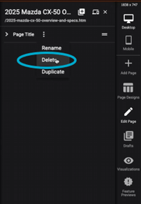 Delete the page name