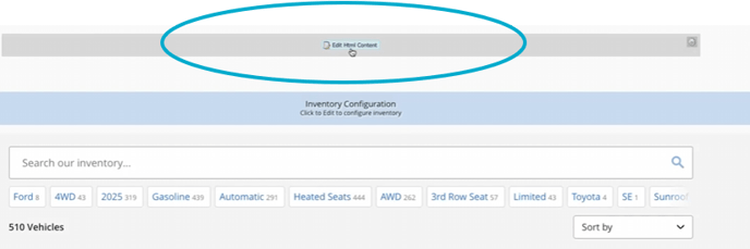 Edit header content above inventory