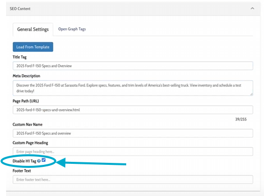 Final SEO Settings Check for Overview pages