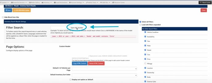 Open the DQL Builder