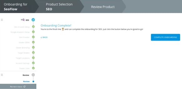 SEO Tool Onboarding complete