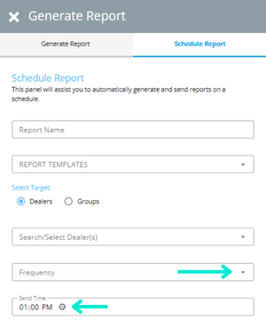 Select frequency and time for the scheduled report