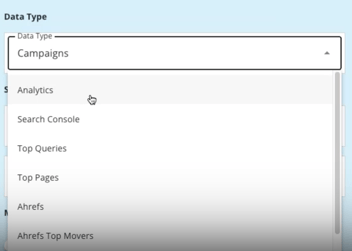 Select the Data Type