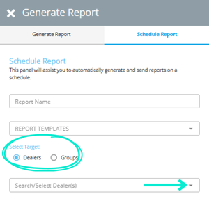 Select your target dealer or group