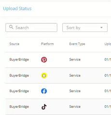 Sort Upload Status Data Columns in the Offline Event Uploader in BuyerBridge
