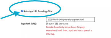 auto-type URL for Page Title Overview page